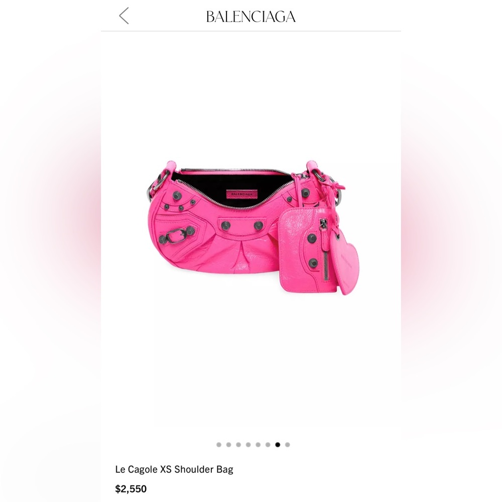 Balenciaga Le Cagole XS Shoulder Bag Purse Extra Small Pink Leather w/ Dust Bag - Picture 12 of 16